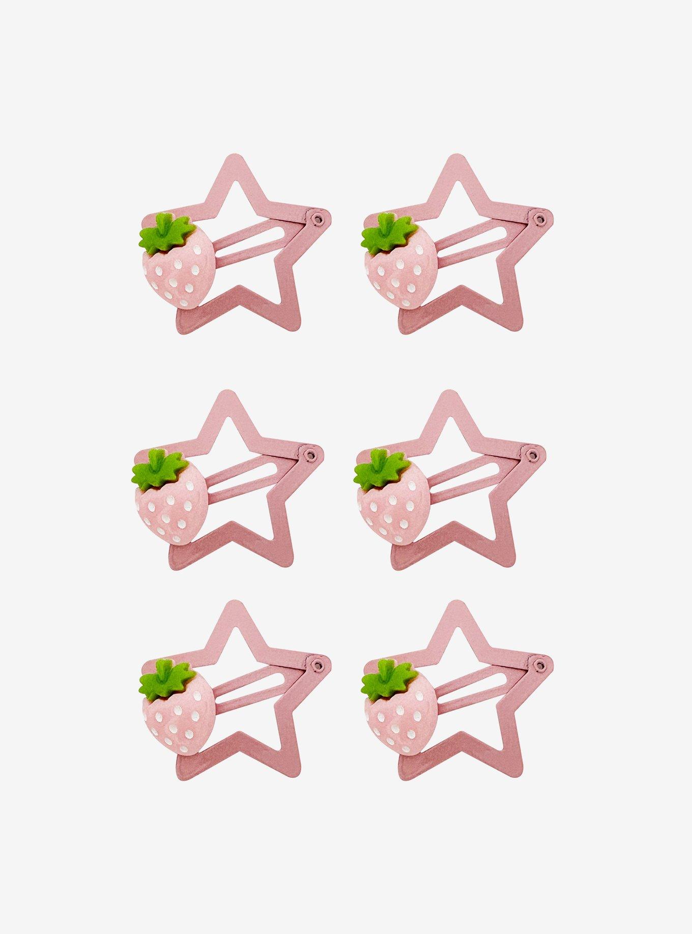 Sweet Society Pink Strawberry Star Hair Clip Set, , hi-res