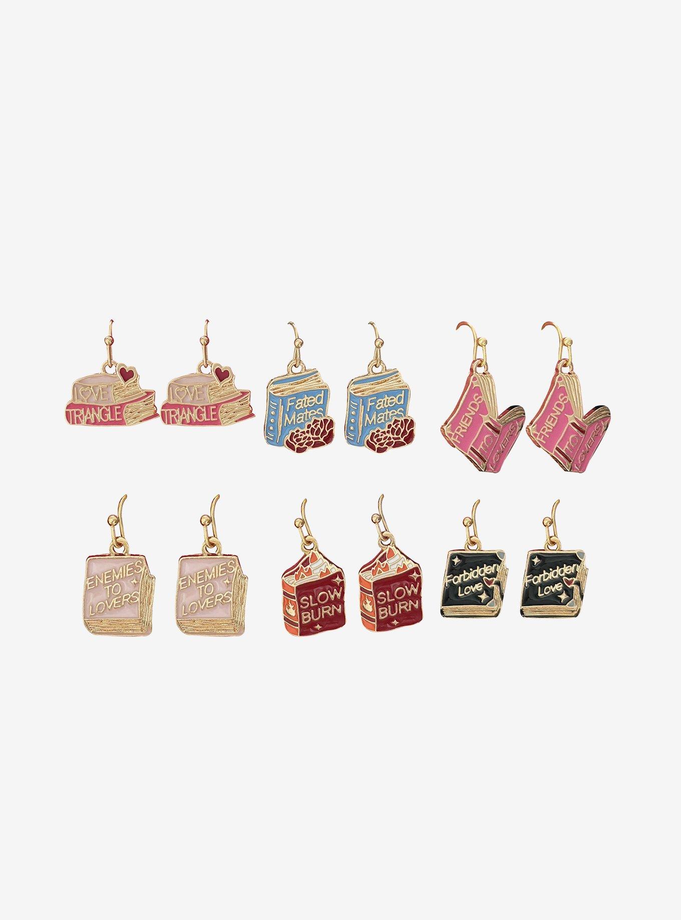 Thorn & Fable Romantasy Trope Books Earring Set, , hi-res