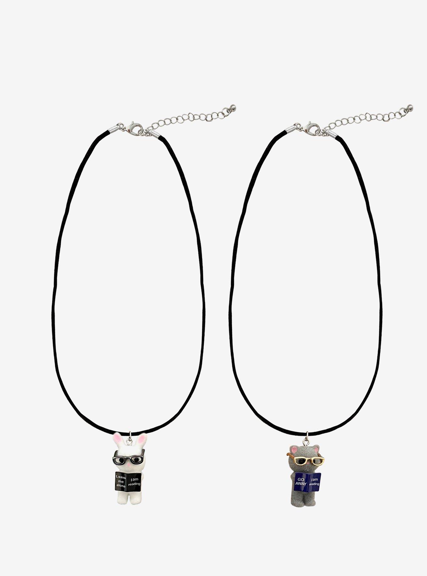 Thorn & Fable Animal Reading Best Friend Necklace Set, , hi-res