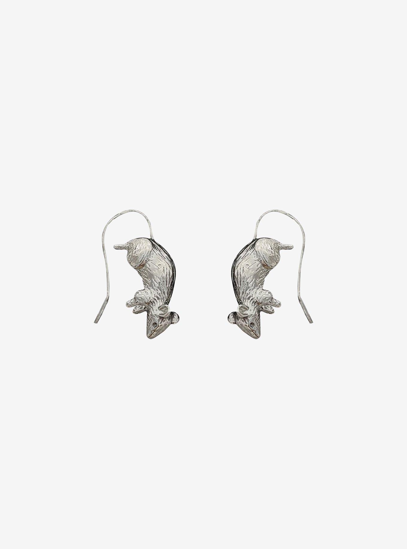 Silver Rat Drop Earrings, , hi-res