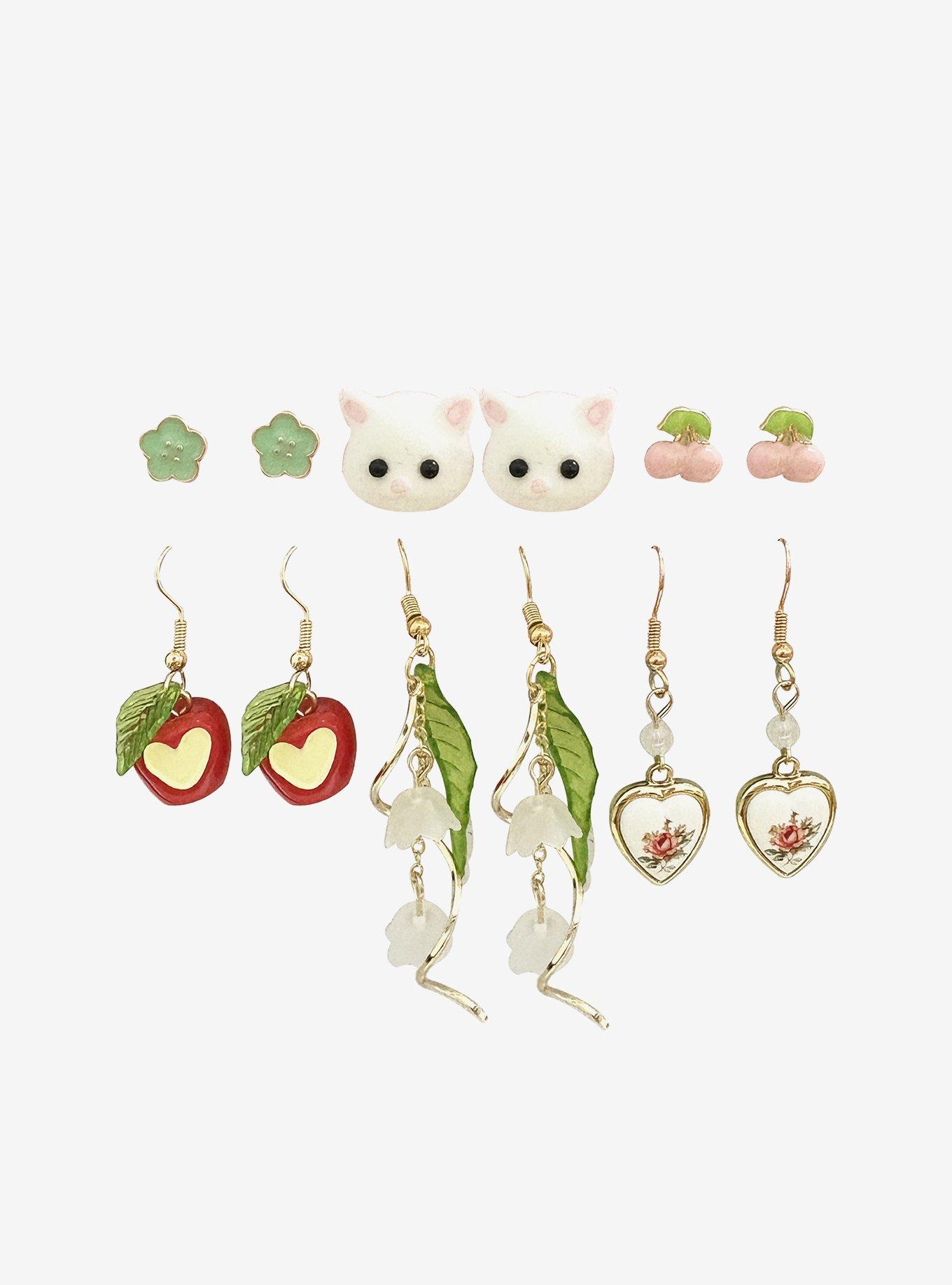 Thorn & Fable Cottage Kitties Earring Set, , hi-res