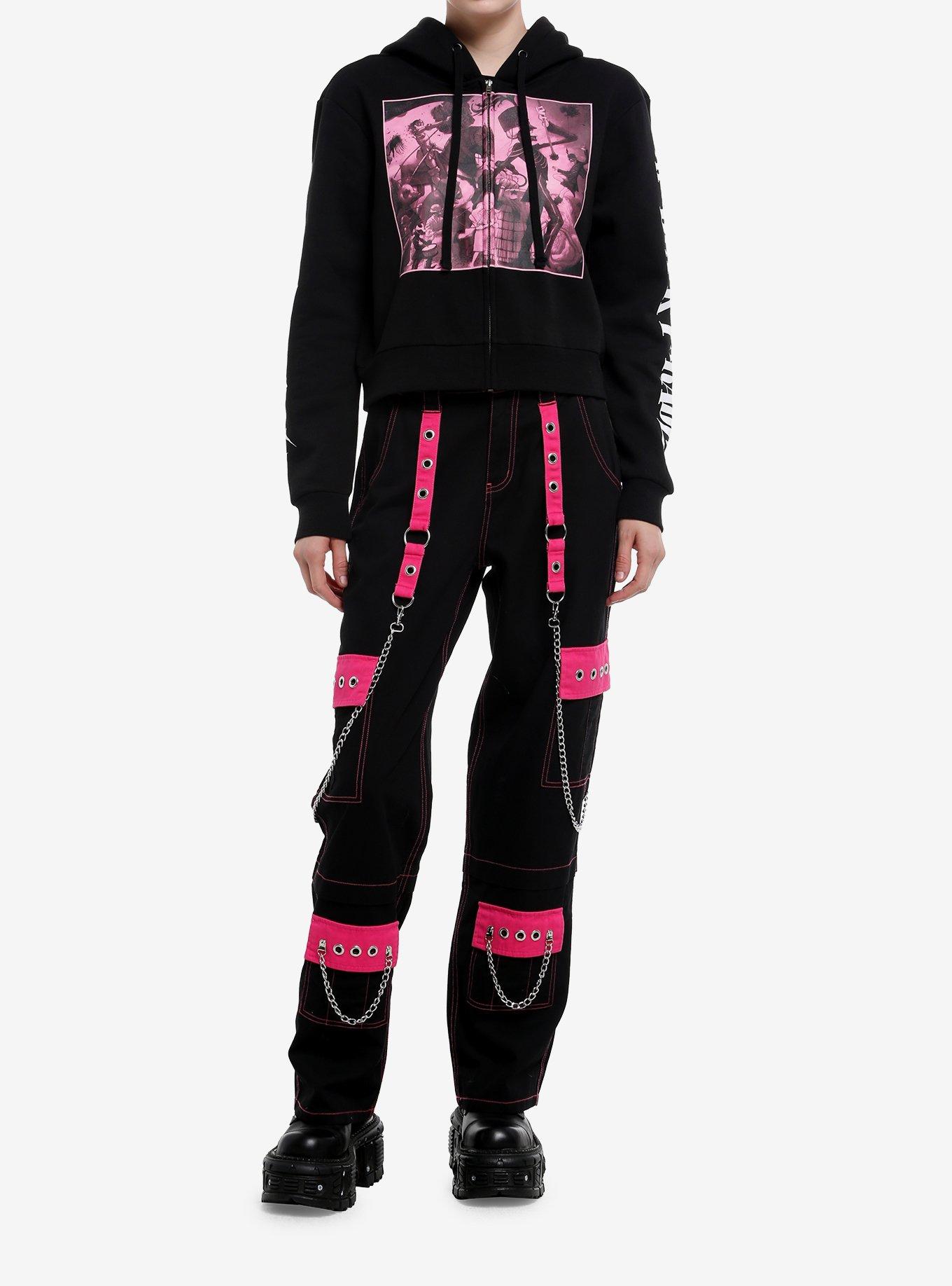 My Chemical Romance The Black Parade Crop Girls Hoodie, BLACK, alternate