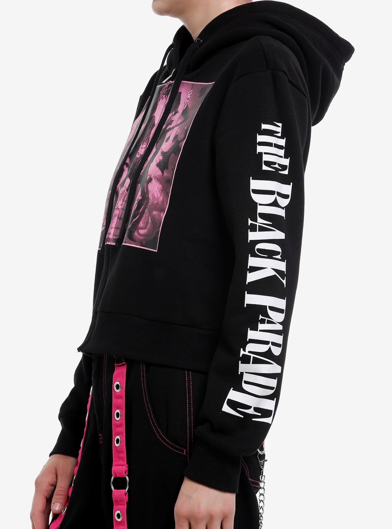 My Chemical Romance The Black Parade Crop Girls Hoodie, BLACK, alternate