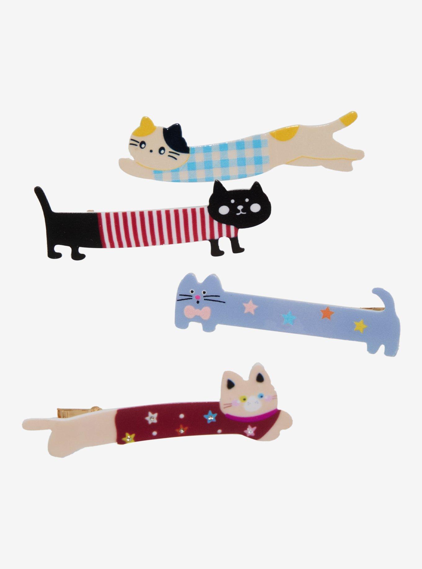 Thorn & Fable Long Cats Quirky Hair Clip Set, , hi-res