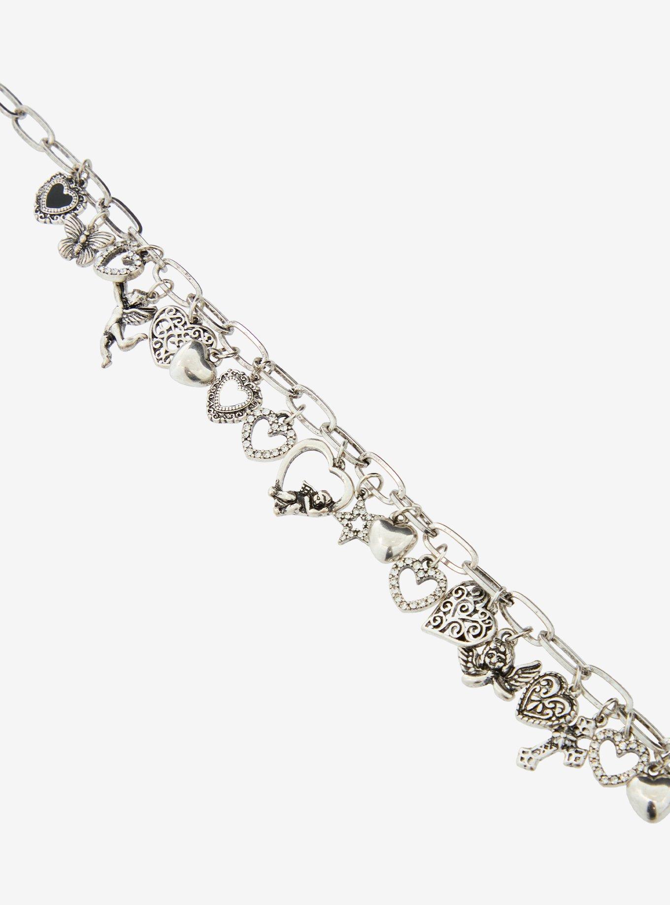 Sweet Society Heart Cherub Charm Necklace, , alternate