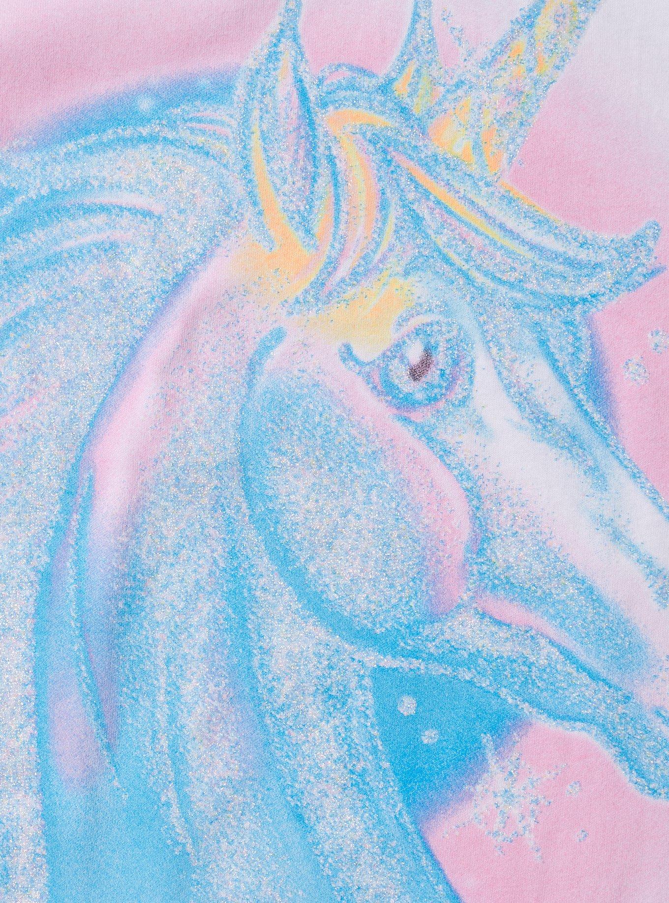 Airbrush Unicorn Glitter Girls T-Shirt, , hi-res