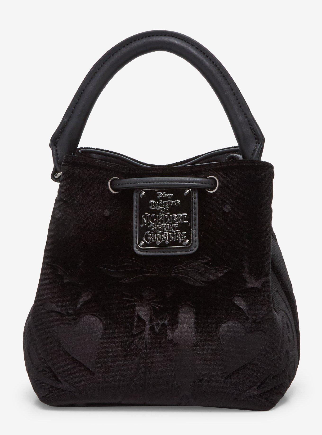 Loungefly Disney Jack Skellington Bow Tie Velvet Bucket Bag &mdash; BoxLunch Exclusive, , alternate