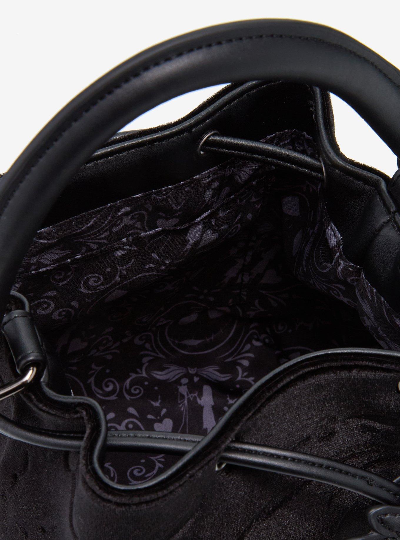 Loungefly Disney Jack Skellington Bow Tie Velvet Bucket Bag &mdash; BoxLunch Exclusive, , alternate