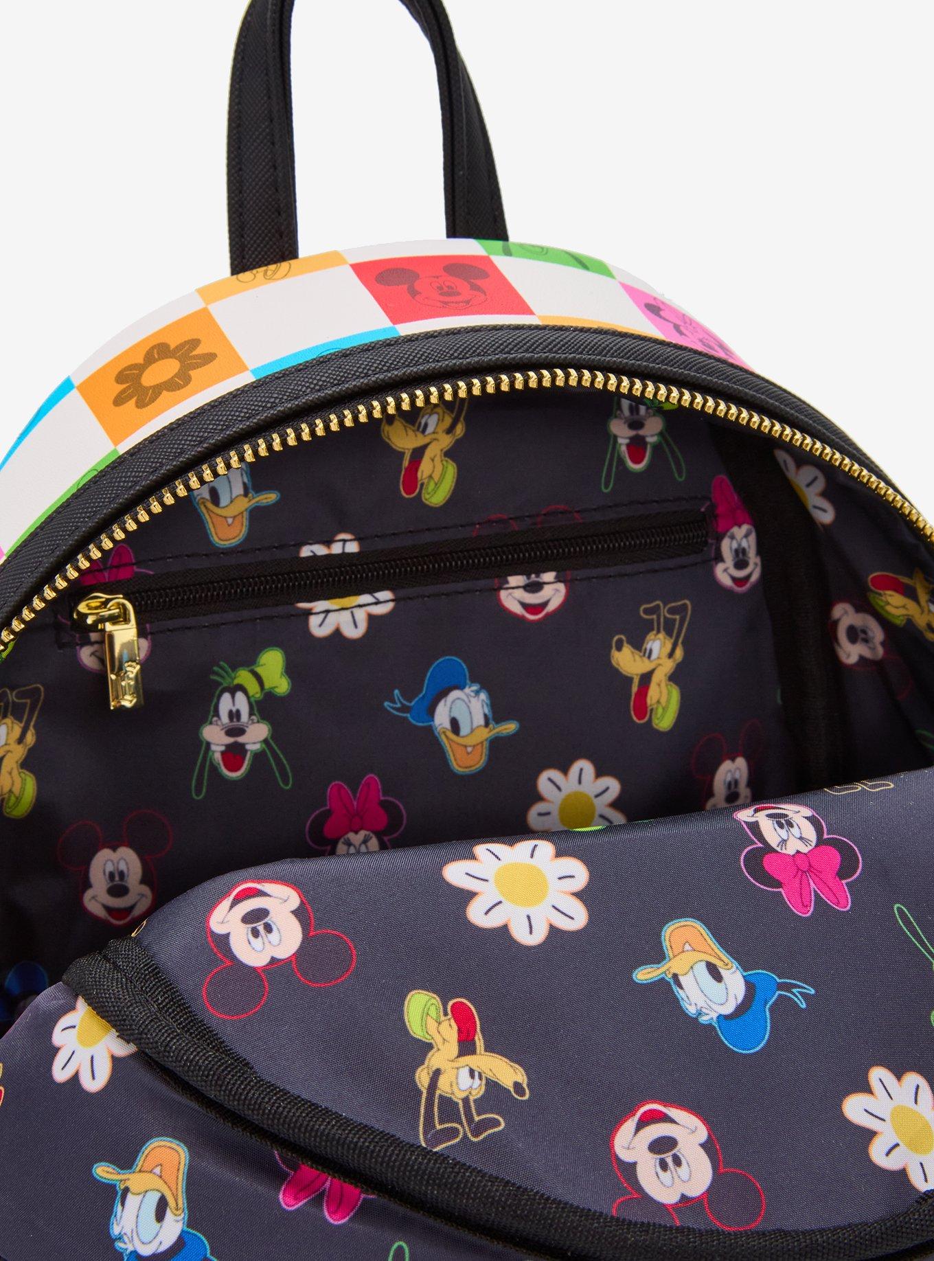 Loungefly Disney Mickey and Friends Checkered Colorful Mini Backpack — BoxLunch Exclusive, , alternate