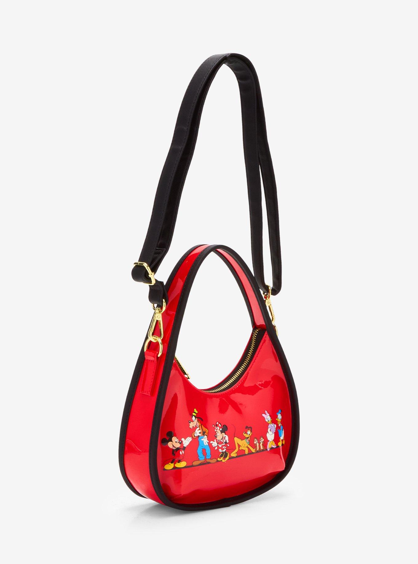 Loungefly Disney Mickey Mouse & Friends Red Vinyl Crossbody Bag - BoxLunch Exclusive