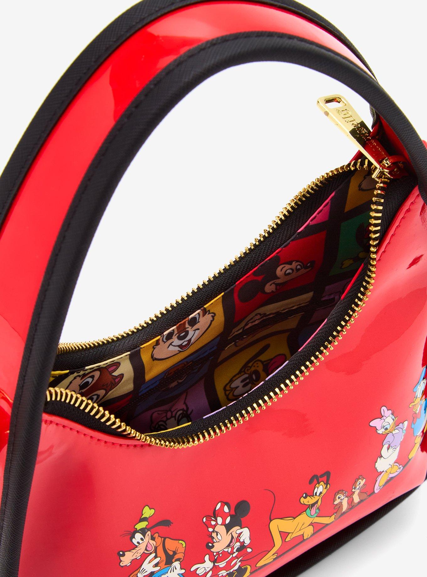 Loungefly Disney Mickey Mouse & Friends Red Vinyl Crossbody Bag - BoxLunch Exclusive