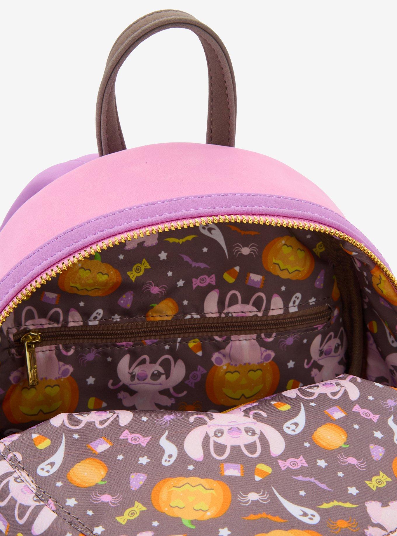 Loungefly Disney Lilo & Stitch Angel Pumpkin Glow-In-The-Dark Mini Backpack — BoxLunch Exclusive, , alternate