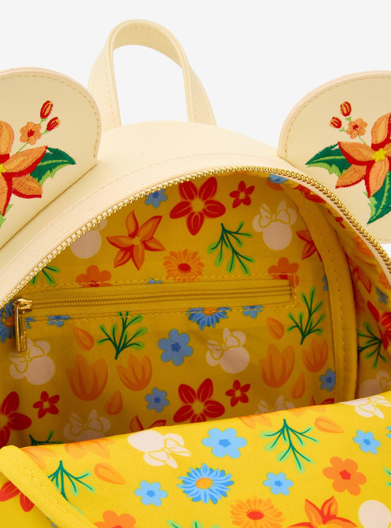 Loungefly Disney Minnie Mouse Orange Floral Ears Mini Backpack- BoxLunch Exclusive, , alternate