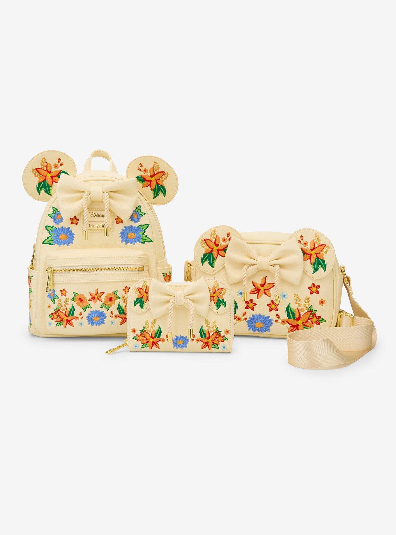 Loungefly Disney Minnie Mouse Orange Floral Ears Mini Backpack- BoxLunch Exclusive, , alternate