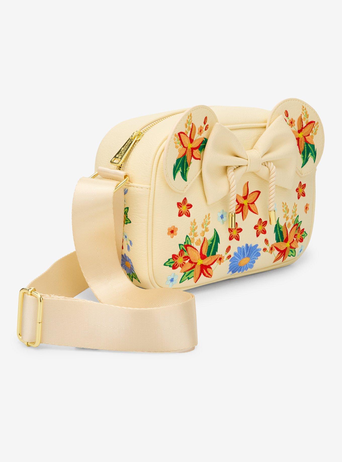 Loungefly Disney Minnie Mouse Orange Floral Ears Crossbody Bag - BoxLunch Exclusive, , hi-res