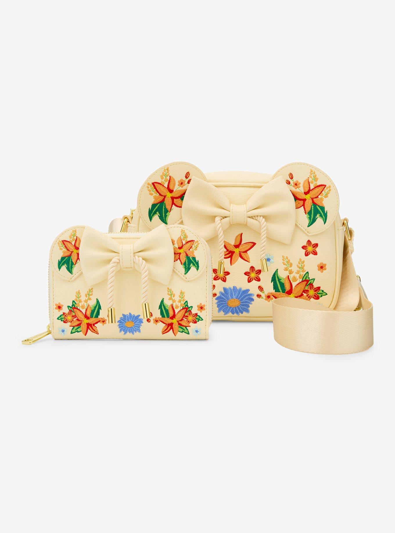 Loungefly Disney Minnie Mouse Orange Floral Ears Crossbody Bag - BoxLunch Exclusive, , alternate
