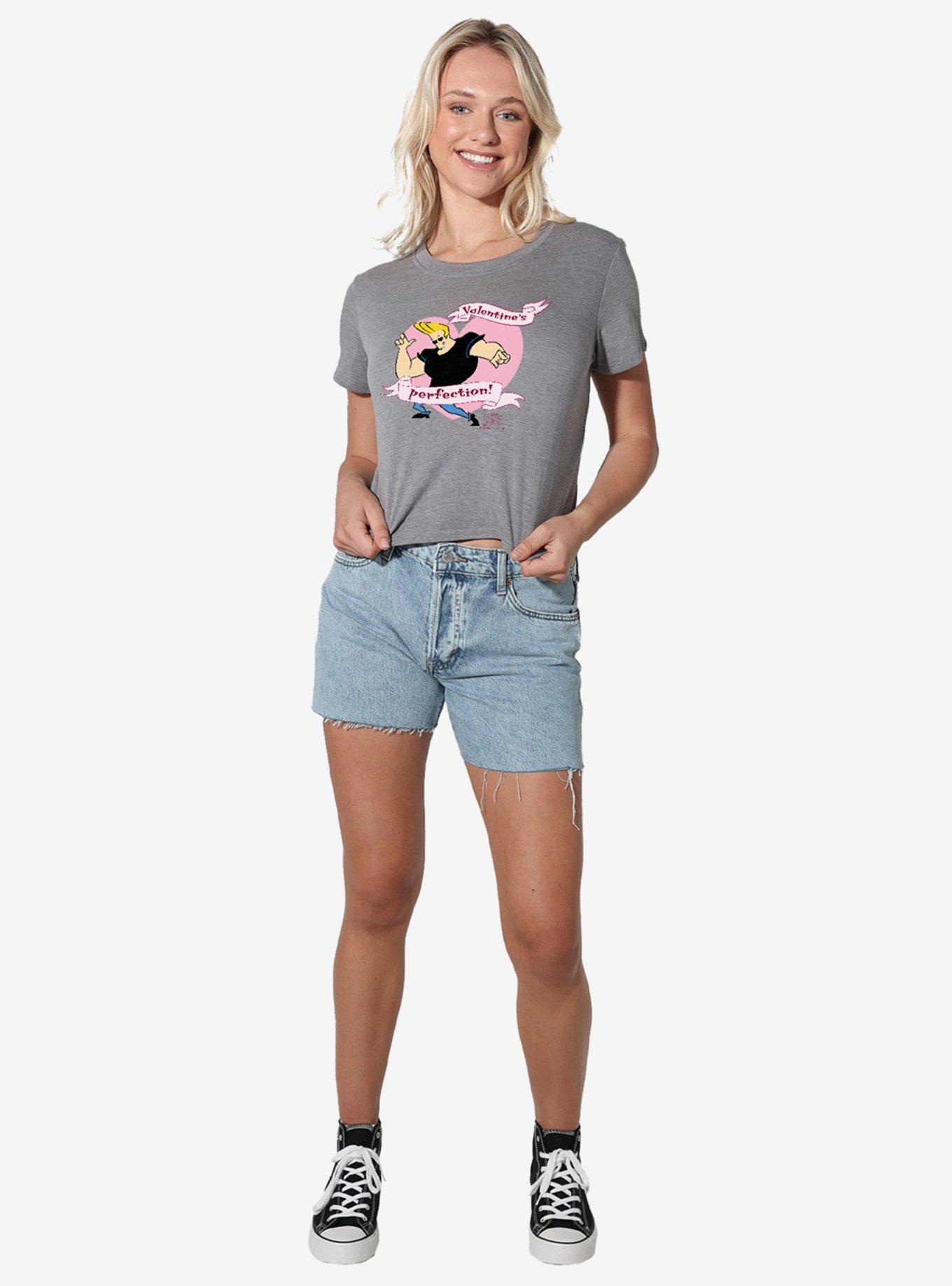 Johnny Bravo Valentines Perfection Women's Crop Top T-Shirt, , hi-res