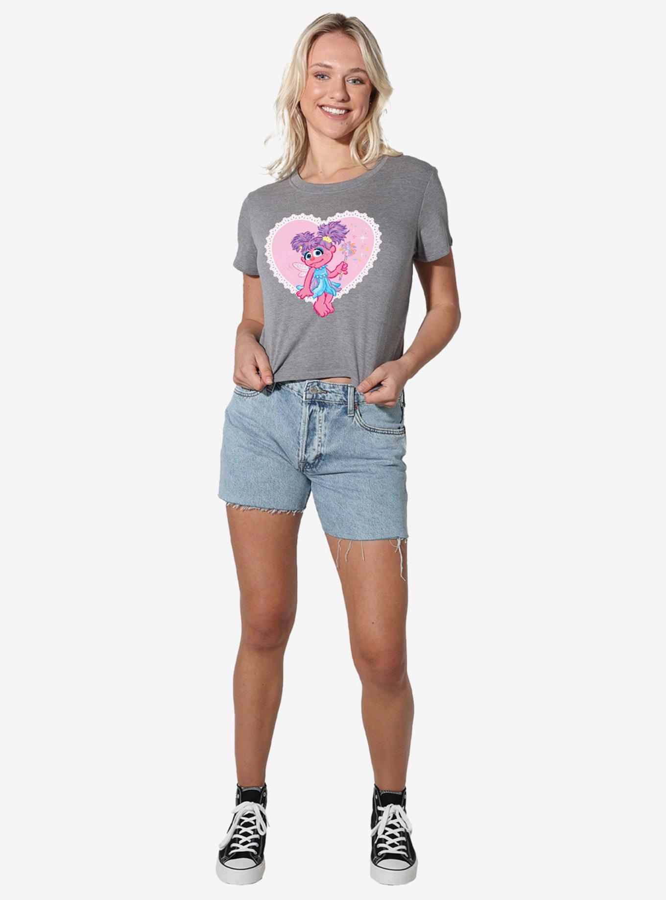 Sesame Street Heart With Abby Cadabby Women's Crop Top T-Shirt, , hi-res