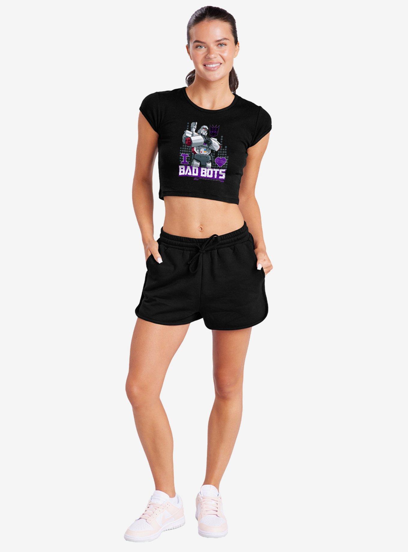 Transformers Megatron I Love Bad Bots Cap Sleeve Baby Rib Women's Crop Top, , hi-res