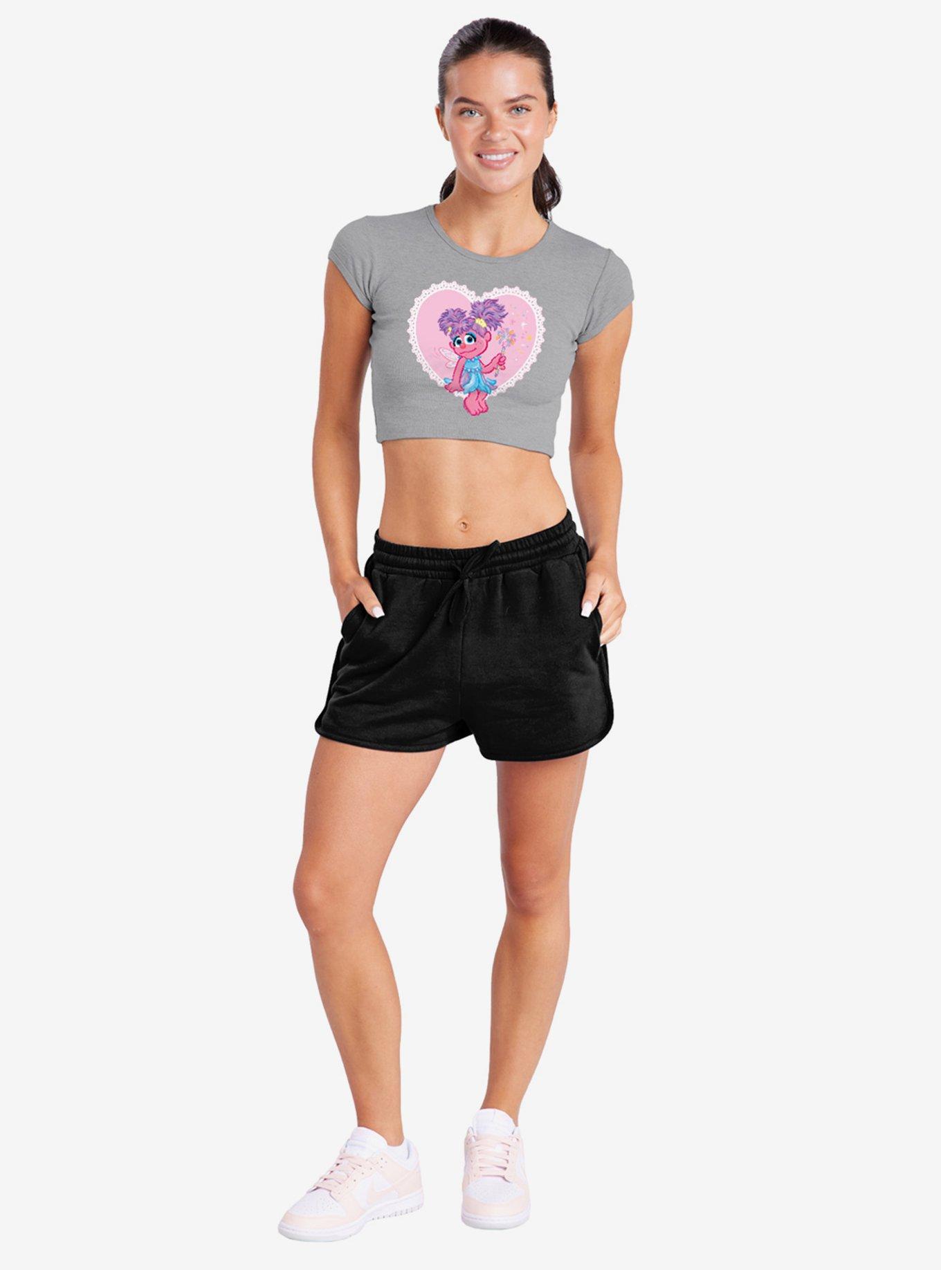 Sesame Street Heart With Abby Cadabby Cap Sleeve Baby Rib Women's Crop Top, , hi-res