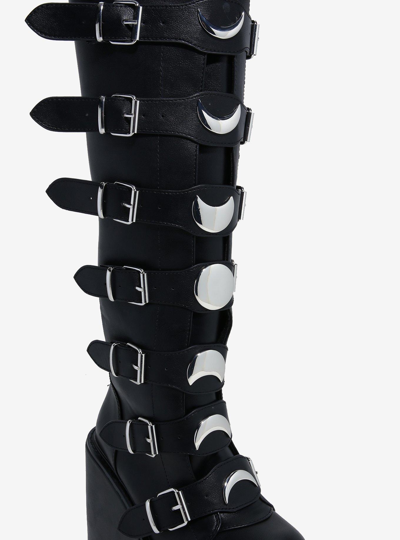 YRU Black Moon Phase Dune Platform Boots, MULTI, alternate