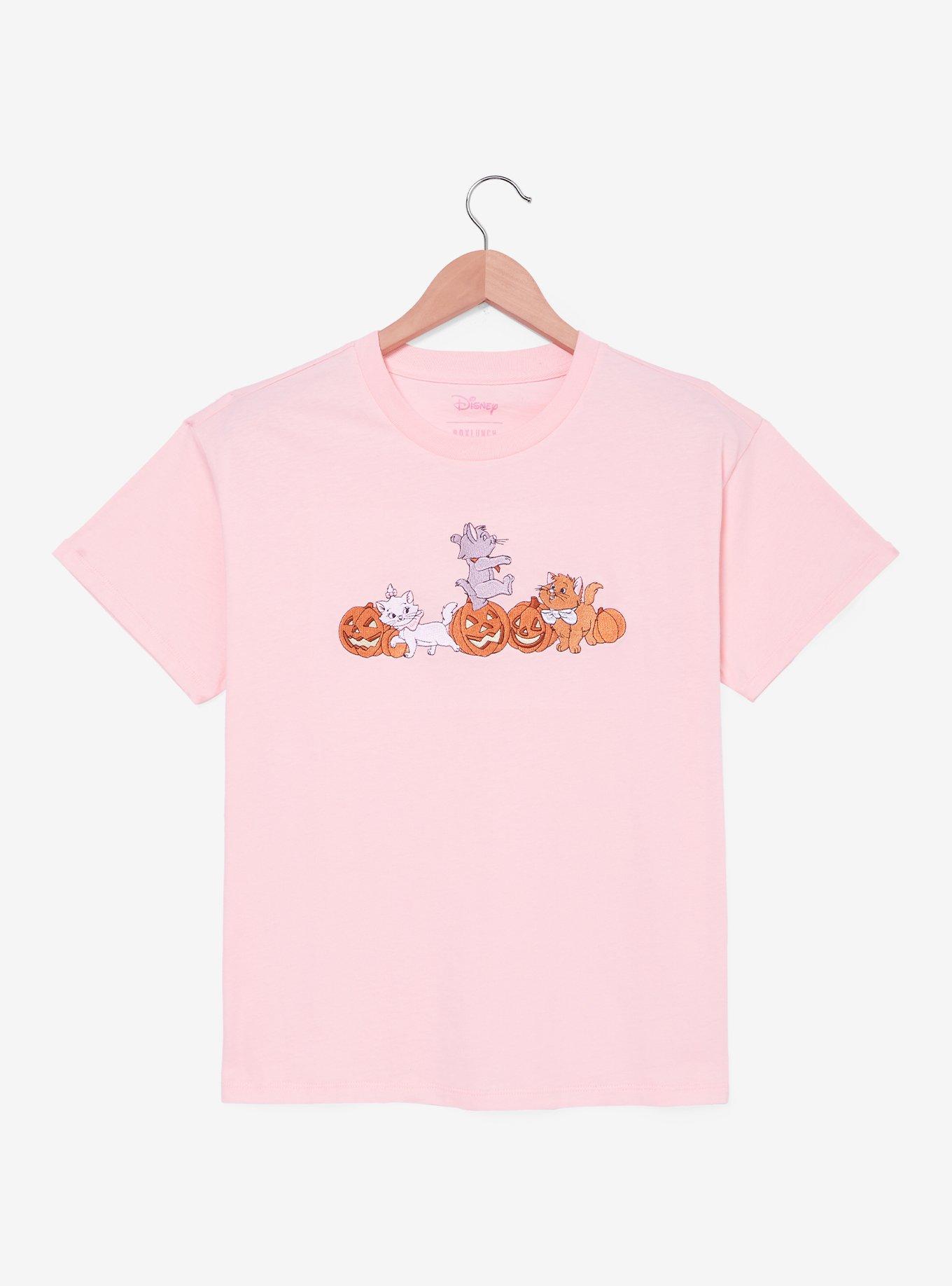 Disney The Aristocats Kittens & Jack-o-Lanterns Embroidered Women's T-Shirt - BoxLunch Exclusive, , hi-res