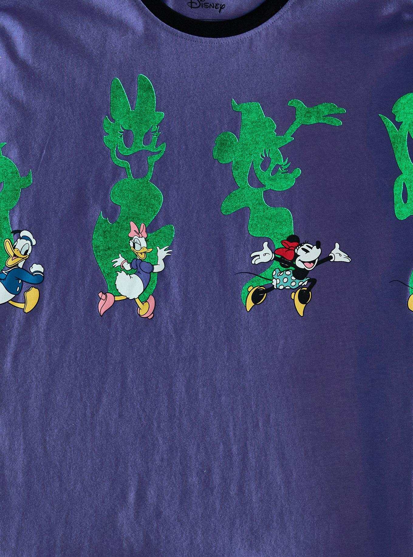 Disney Mickey Mouse & Friends Halloween Shadows Glow-in-the-Dark Long Sleeve T-Shirt - BoxLunch Exclusive, PURPLE, alternate