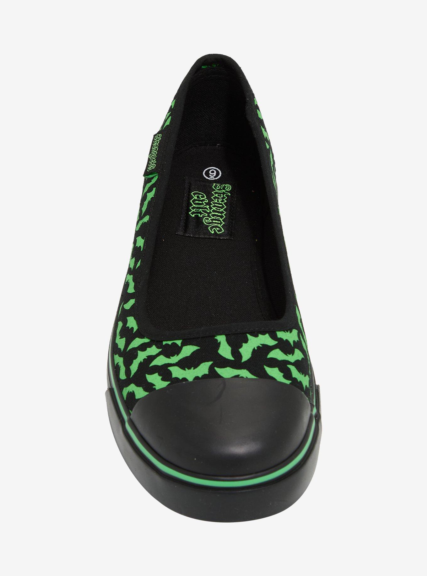 Strange Cvlt Black & Green Emily Bat Flats, MULTI, alternate