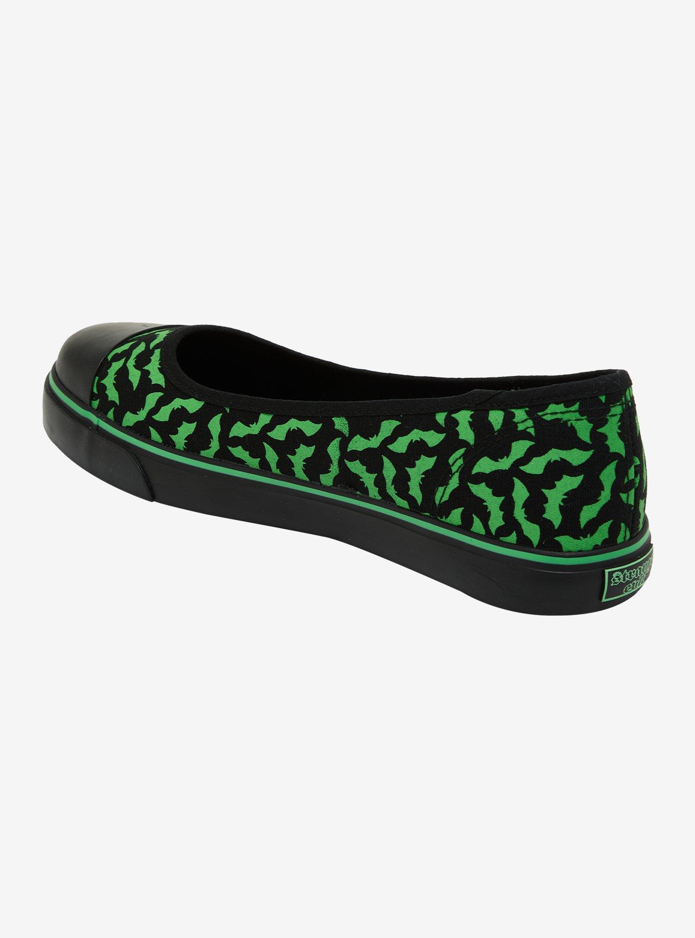 Strange Cvlt Black & Green Emily Bat Flats, MULTI, alternate