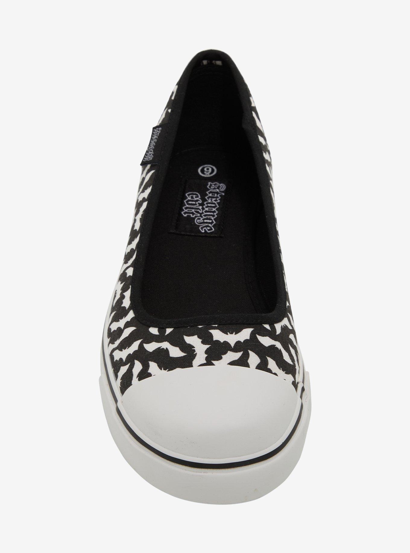 Strange Cvlt Black & White Emily Bat Flats, MULTI, alternate