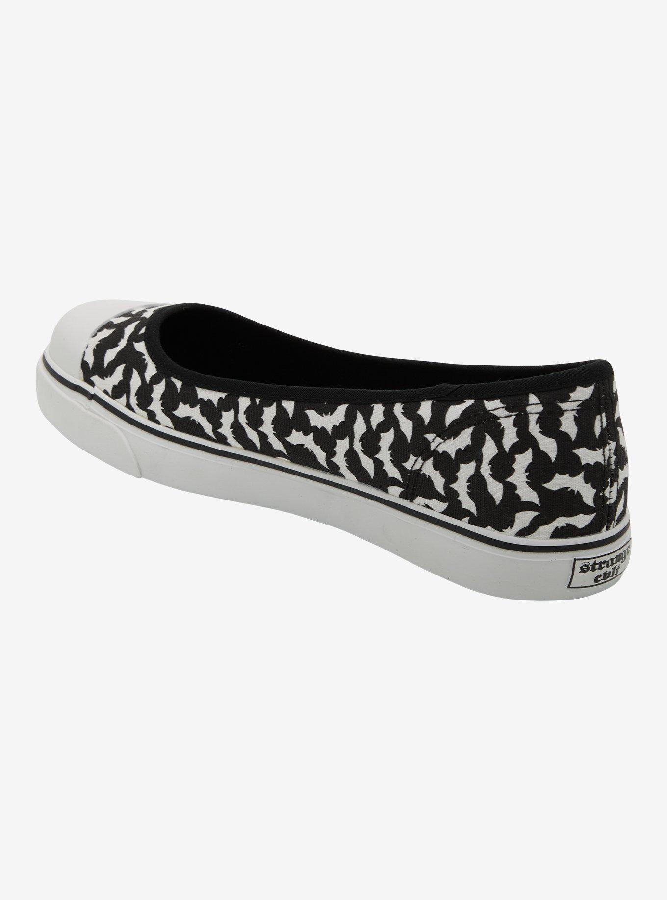 Strange Cvlt Black & White Emily Bat Flats, MULTI, alternate