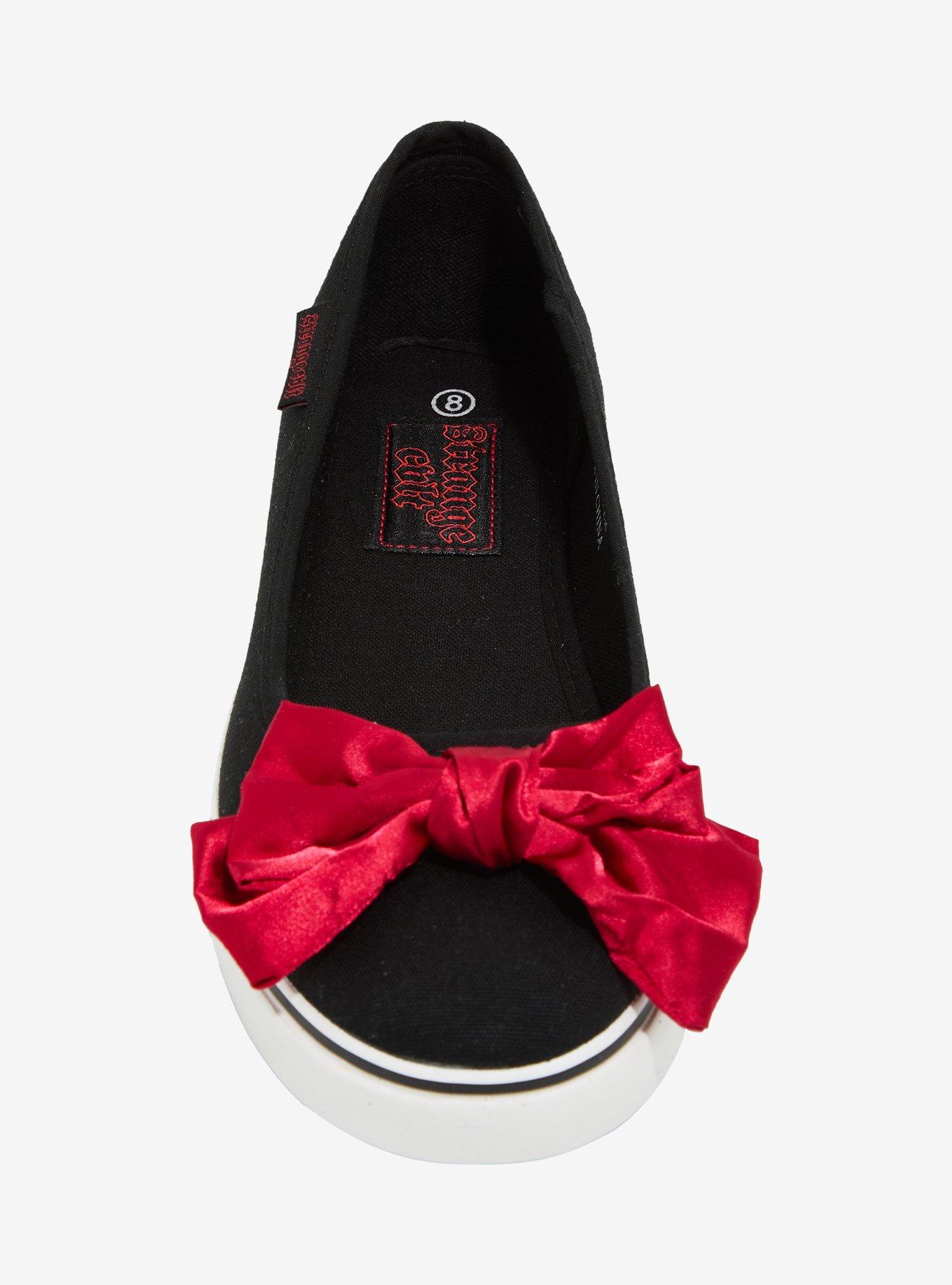 Strange Cvlt Black & Red Bow Emily Flats, MULTI, alternate