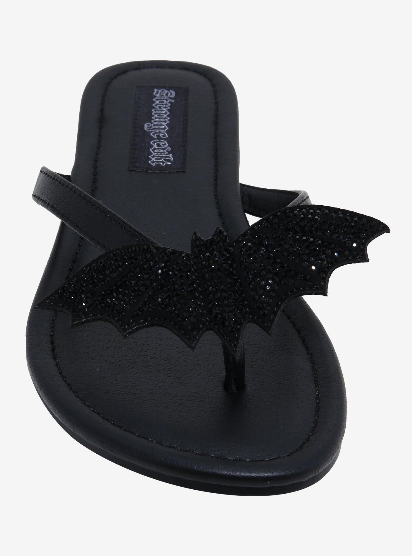 Strange Cvlt Betty Bat Black Rhinestone Sandals, MULTI, alternate