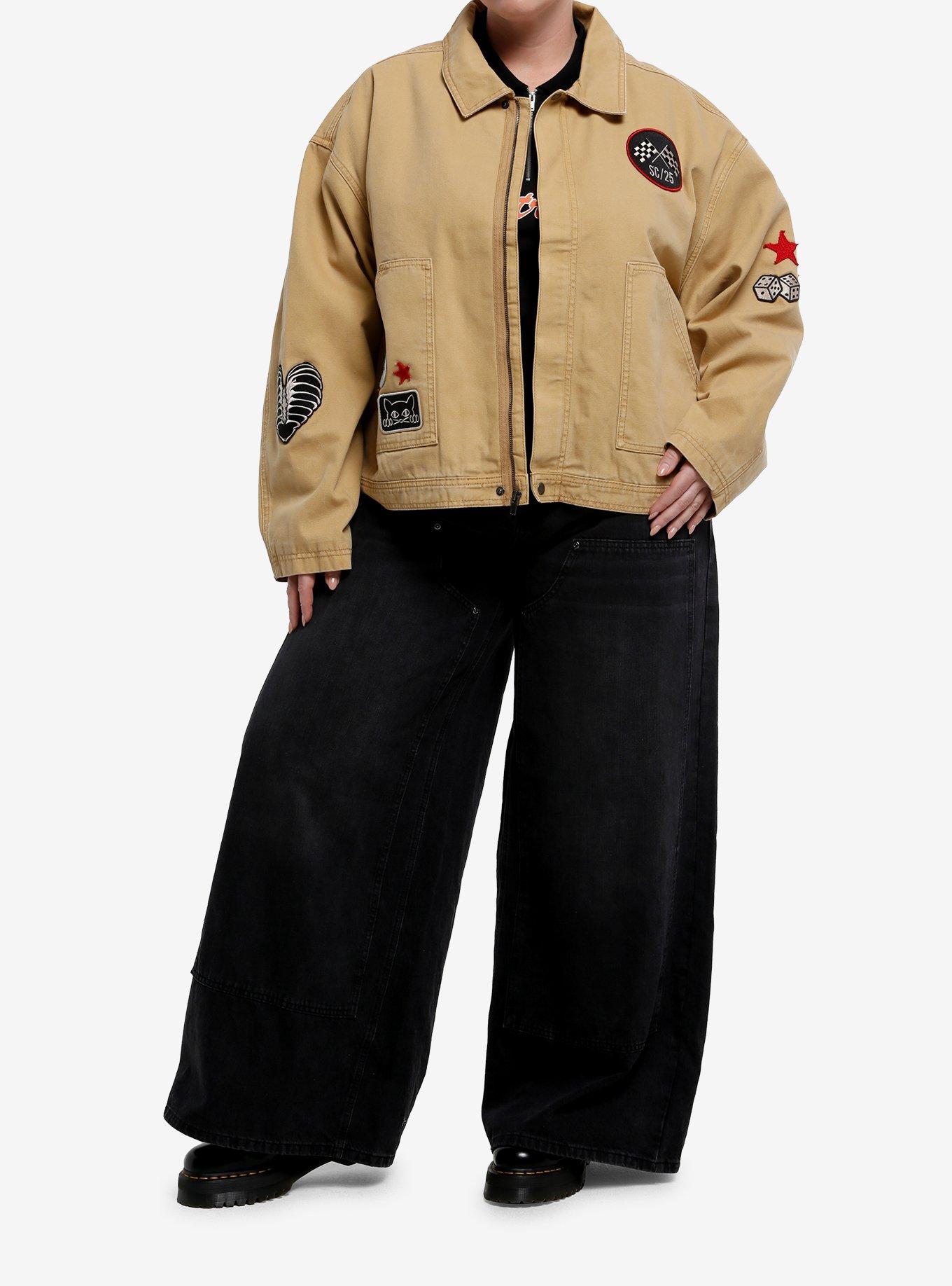 Social Collision Patches Girls Workwear Jacket Plus Size, , hi-res