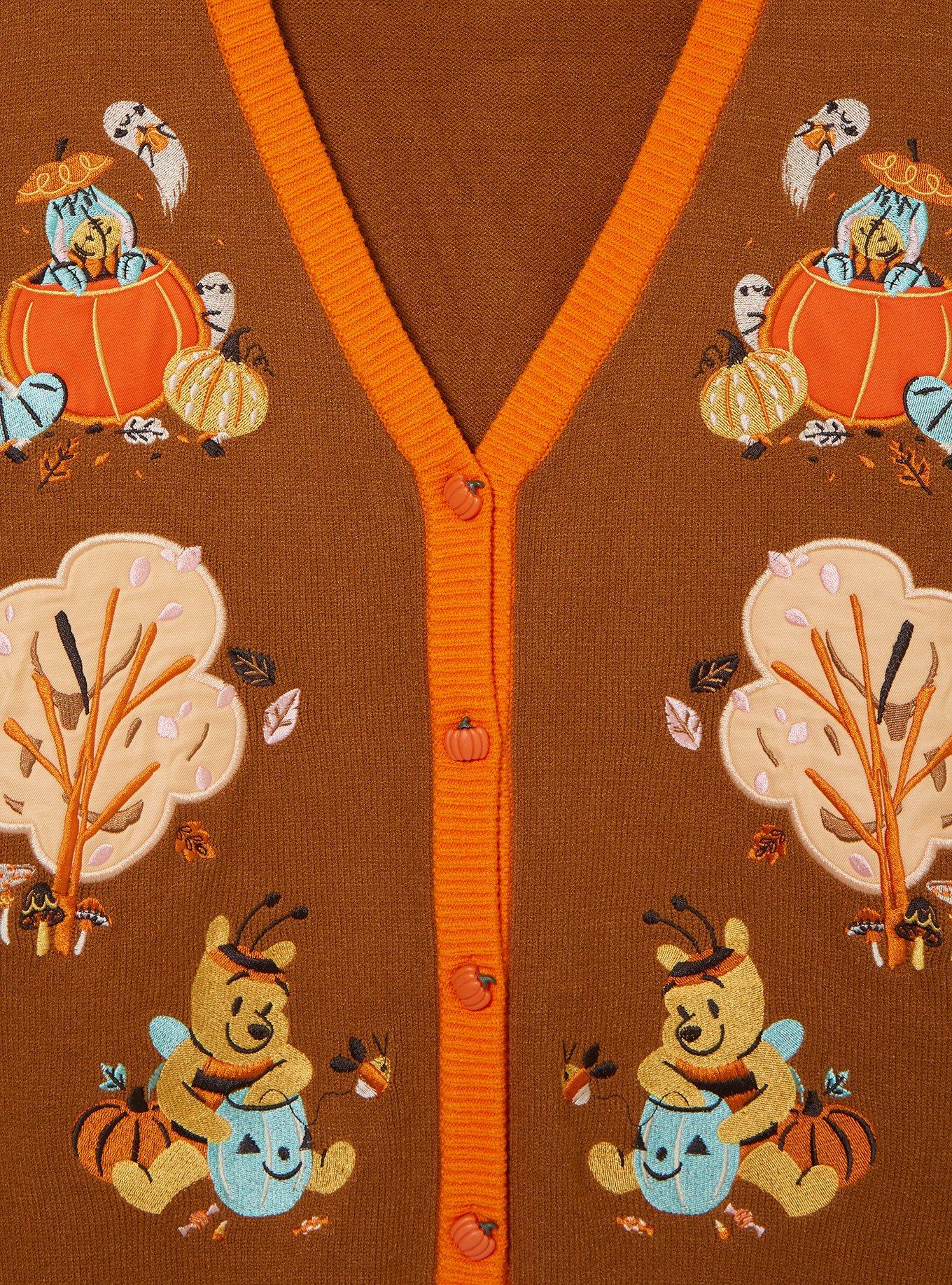 Disney Winnie the Pooh Pumpkin Women's Plus Size Cardigan - BoxLunch Exclusive, BROWN, alternate