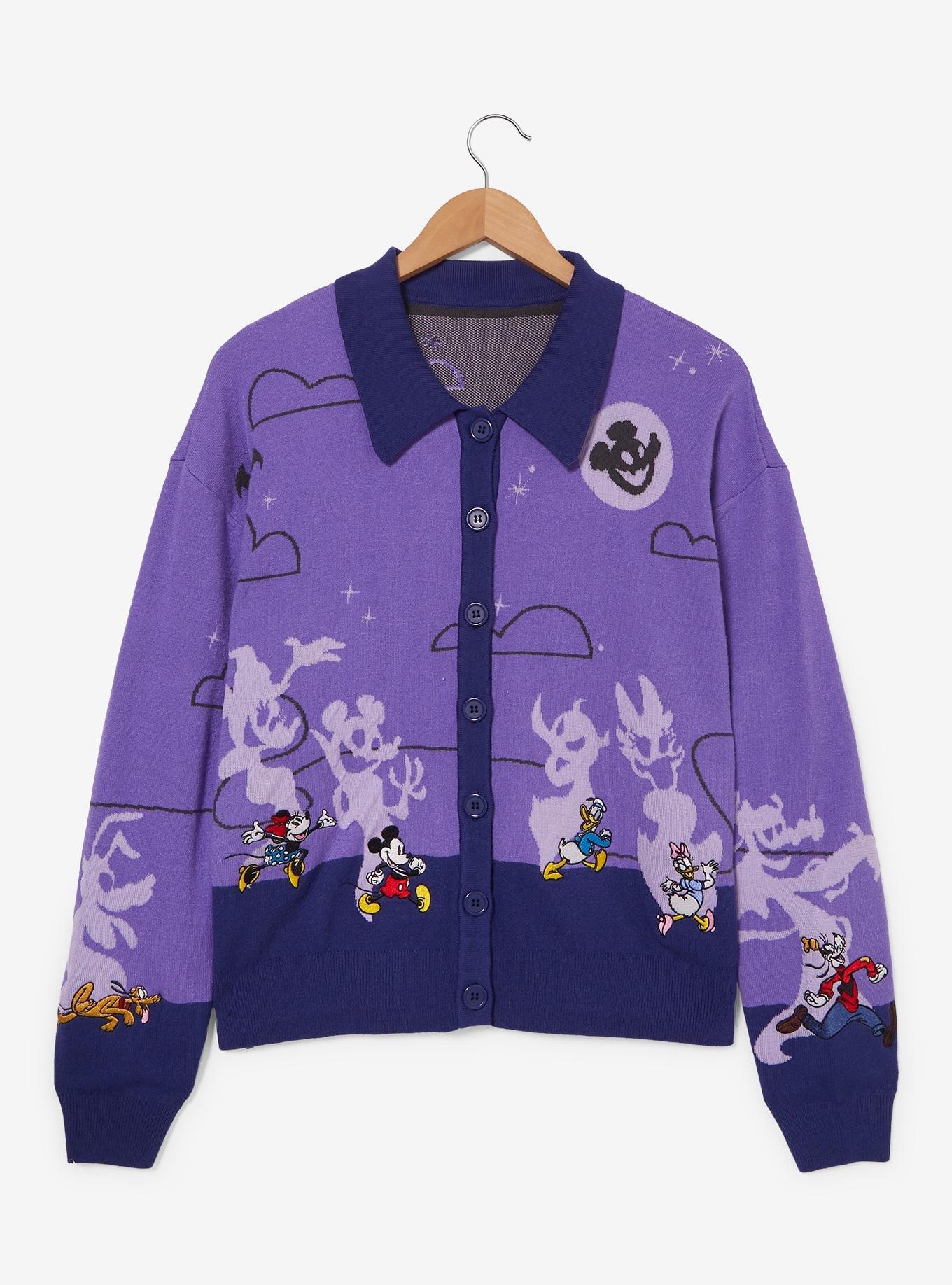 Disney Mickey & Friends Halloween Parade Women's Glow-in-the-Dark Cardigan - BoxLunch Exclusive, DARK PURPLE, alternate