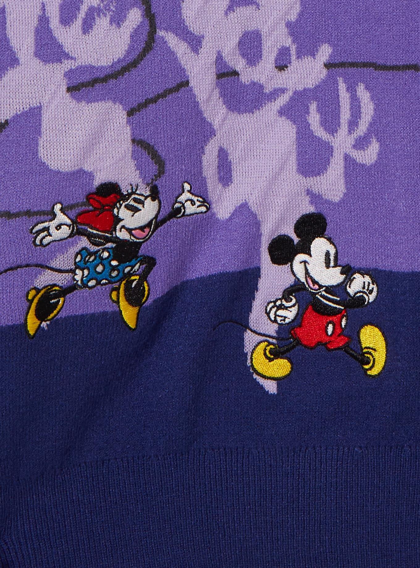 Disney Mickey & Friends Halloween Parade Women's Plus Size Glow-in-the-Dark Cardigan - BoxLunch Exclusive, DARK PURPLE, alternate