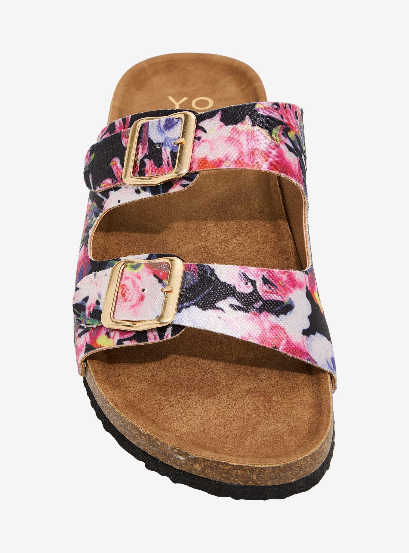 Yoki Floral Buckle Strap Sandals, MULTI, alternate