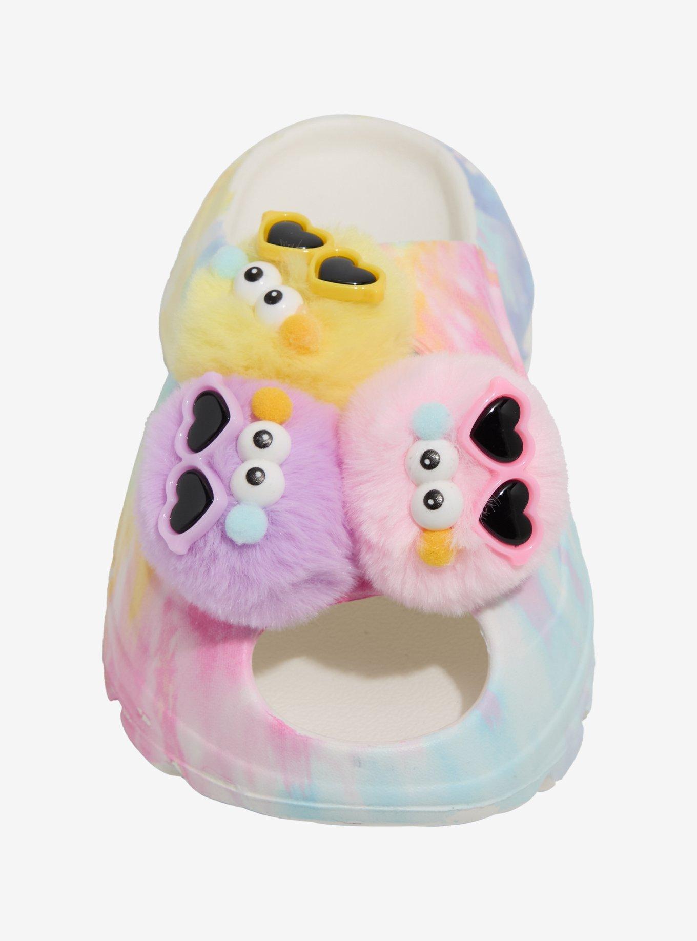 Yoki Rainbow Tie-Dye Plush Creature Slides, MULTI, alternate