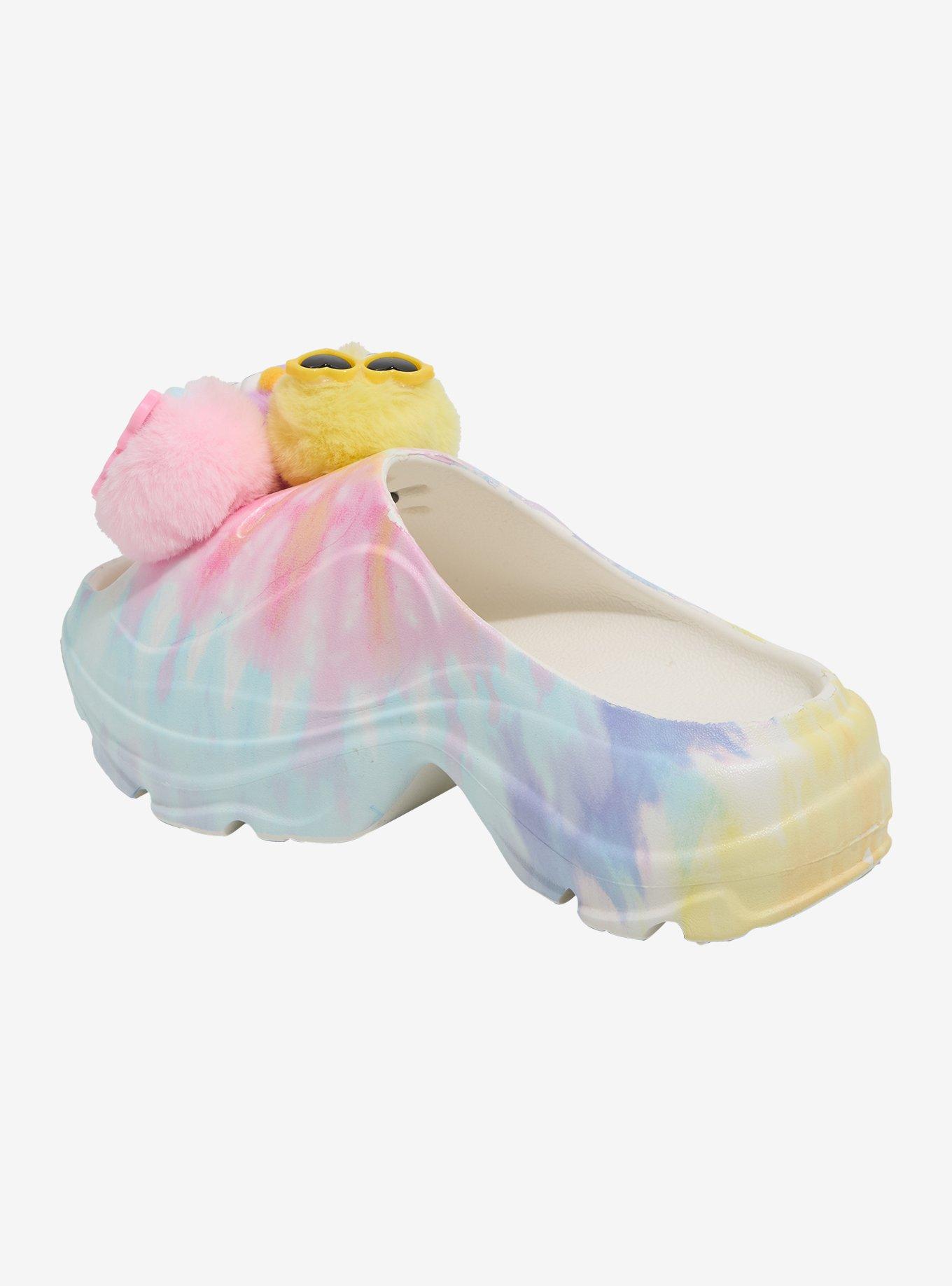 Yoki Rainbow Tie-Dye Plush Creature Slides, MULTI, alternate