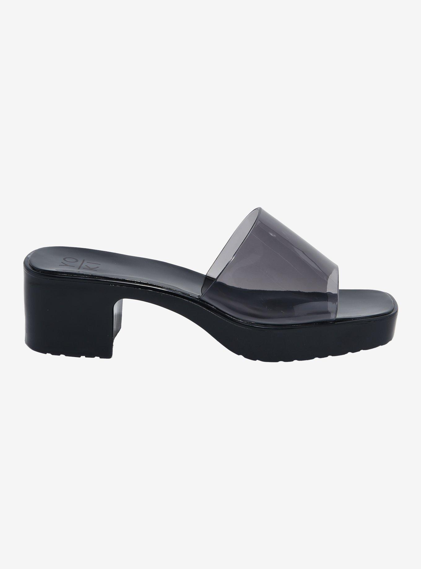 Yoki Black Rubi Jelly Open-Toed Heels, MULTI, alternate