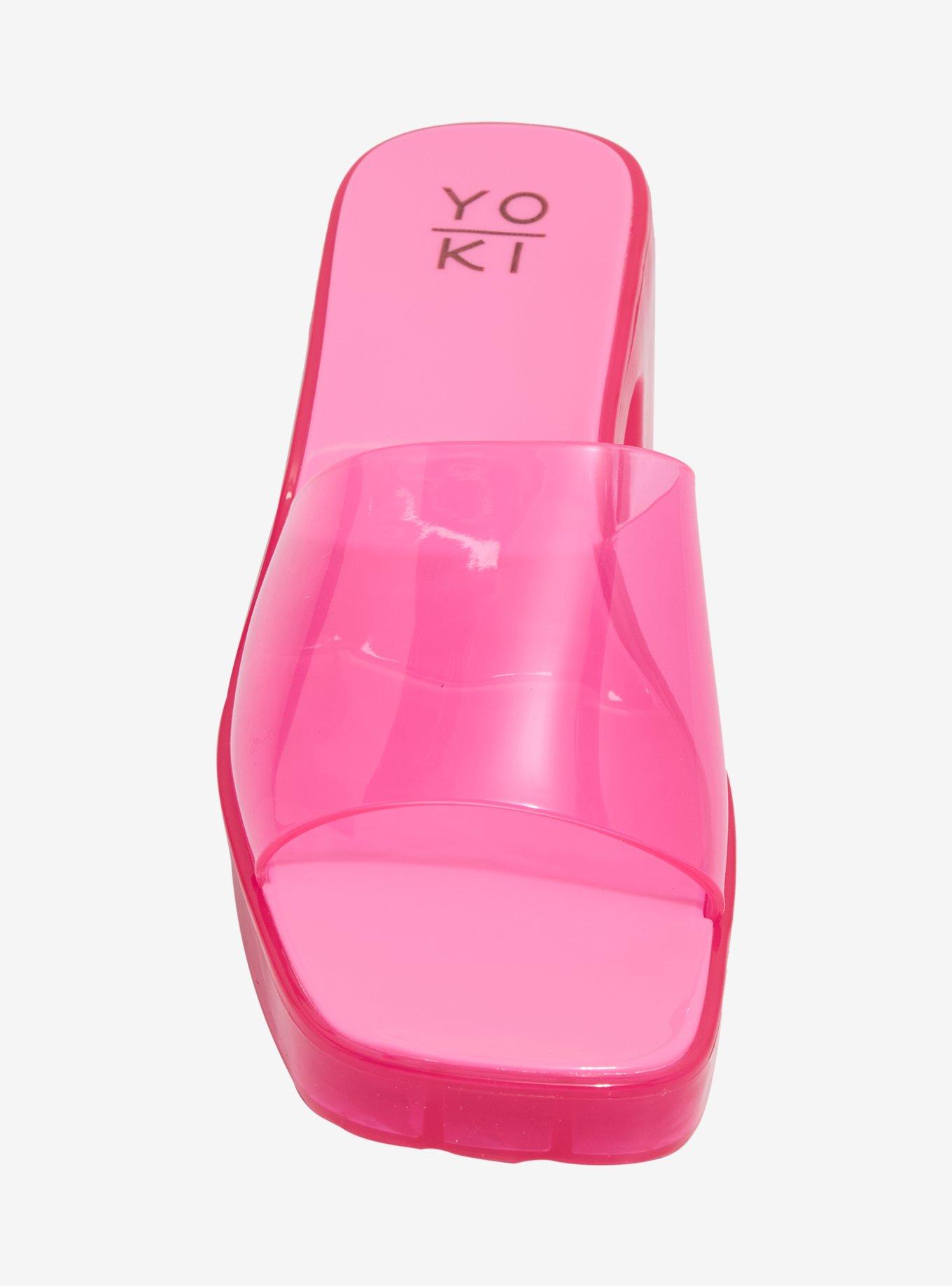 Yoki Pink Rubi Jelly Open-Toed Heels, MULTI, alternate