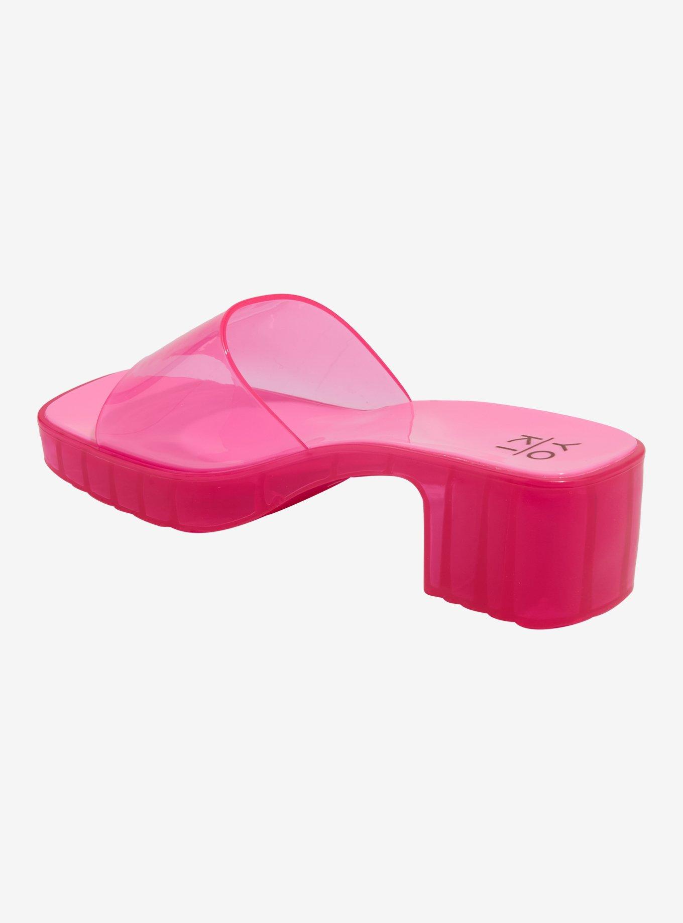 Yoki Pink Rubi Jelly Open-Toed Heels, MULTI, alternate
