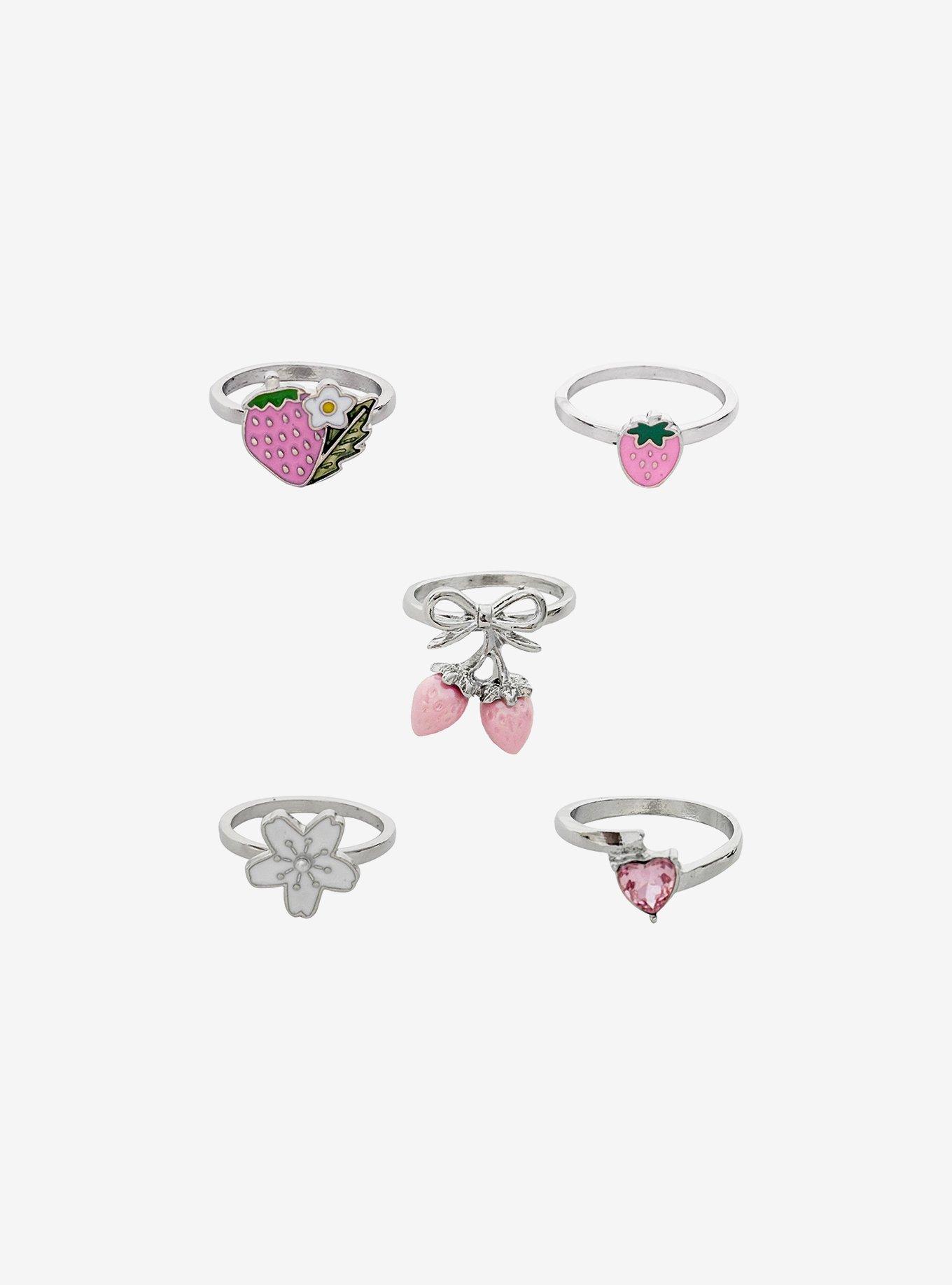 Sweet Society Strawberry Ring Set, , hi-res
