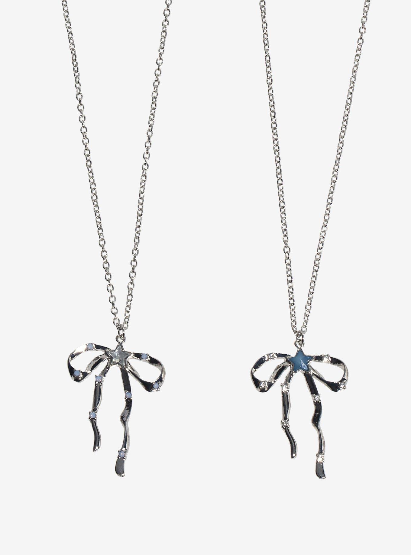 Cosmic Aura Bow Bling Best Friend Necklace Set, , alternate