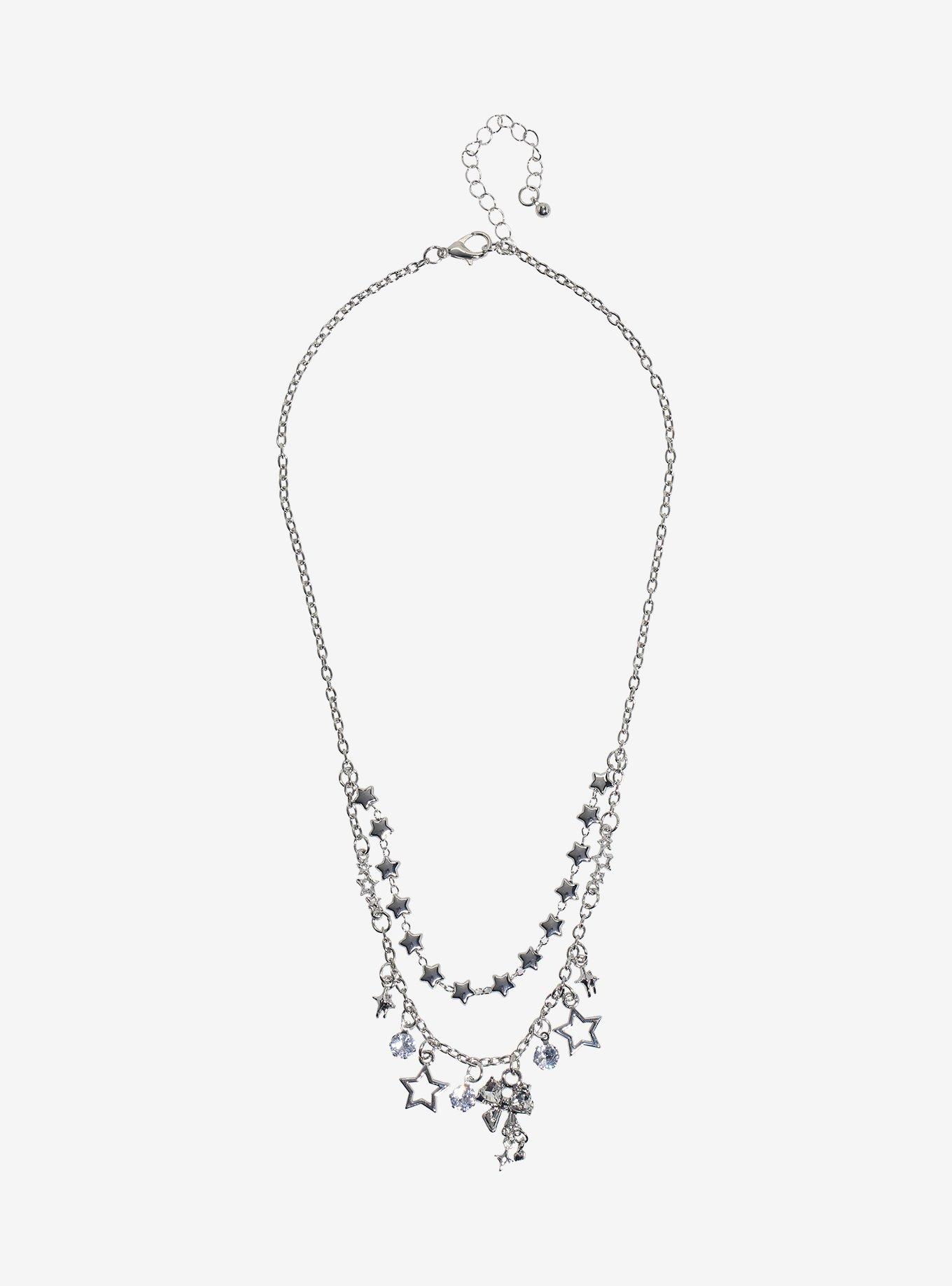 Cosmic Aura Star Charm Layered Necklace, , hi-res