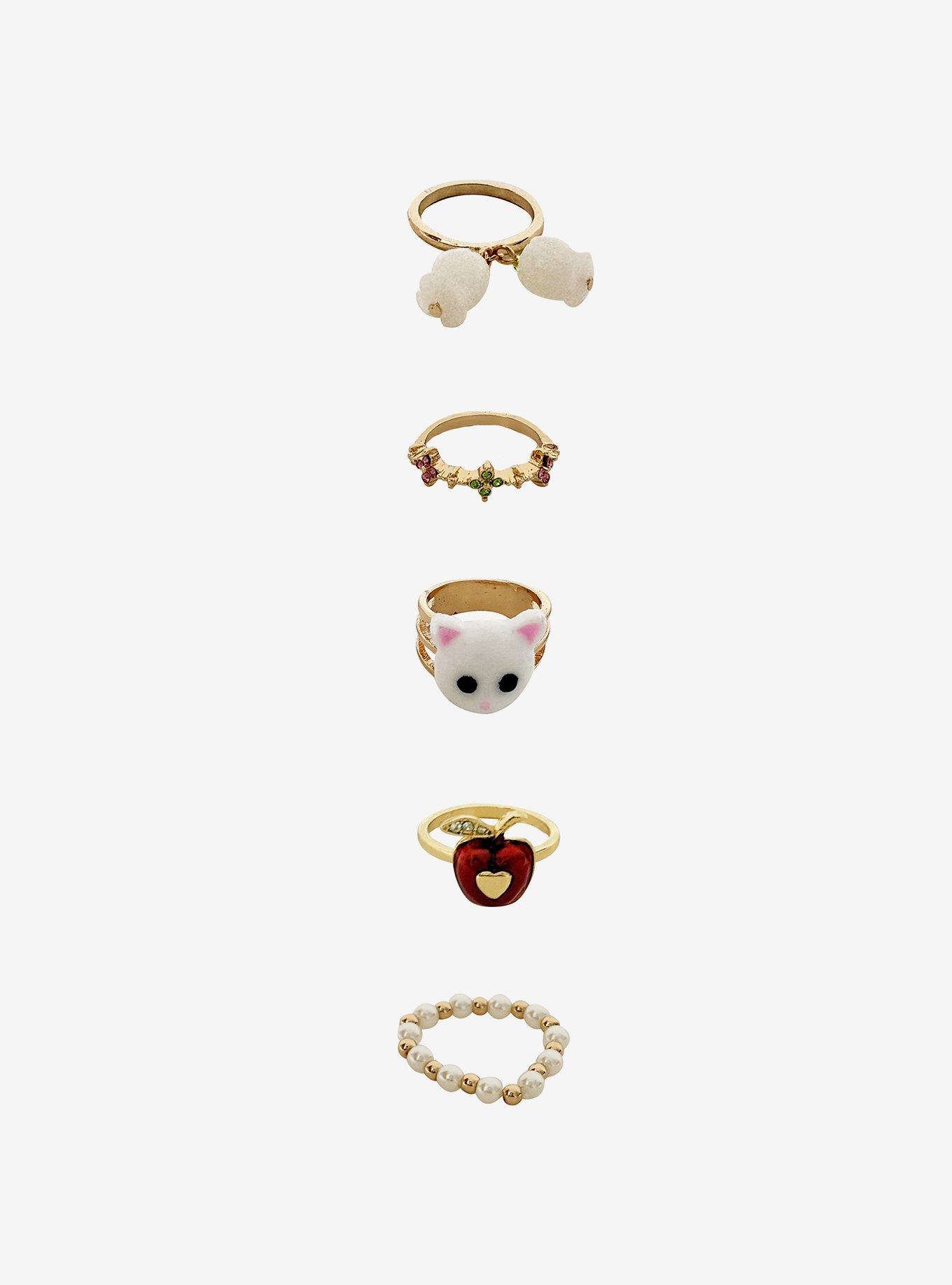 Thorn & Fable Cat Apple Ring Set, , hi-res