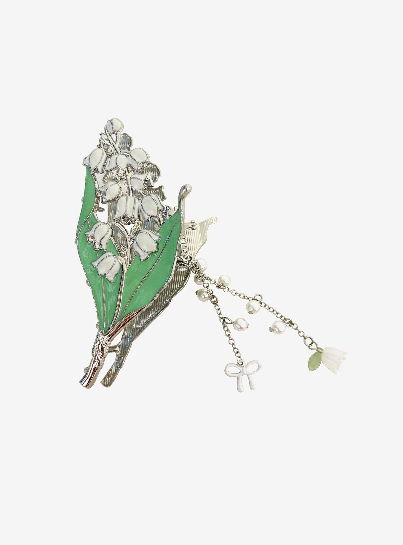 Thorn & Fable Lily Of The Valley Claw Hair Clip, , hi-res