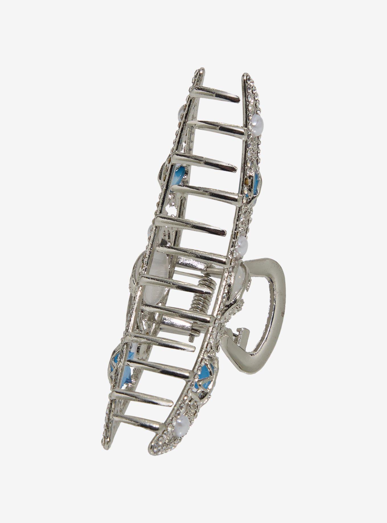 Cosmic Aura Blue Celestial Gem Claw Hair Clip, , alternate