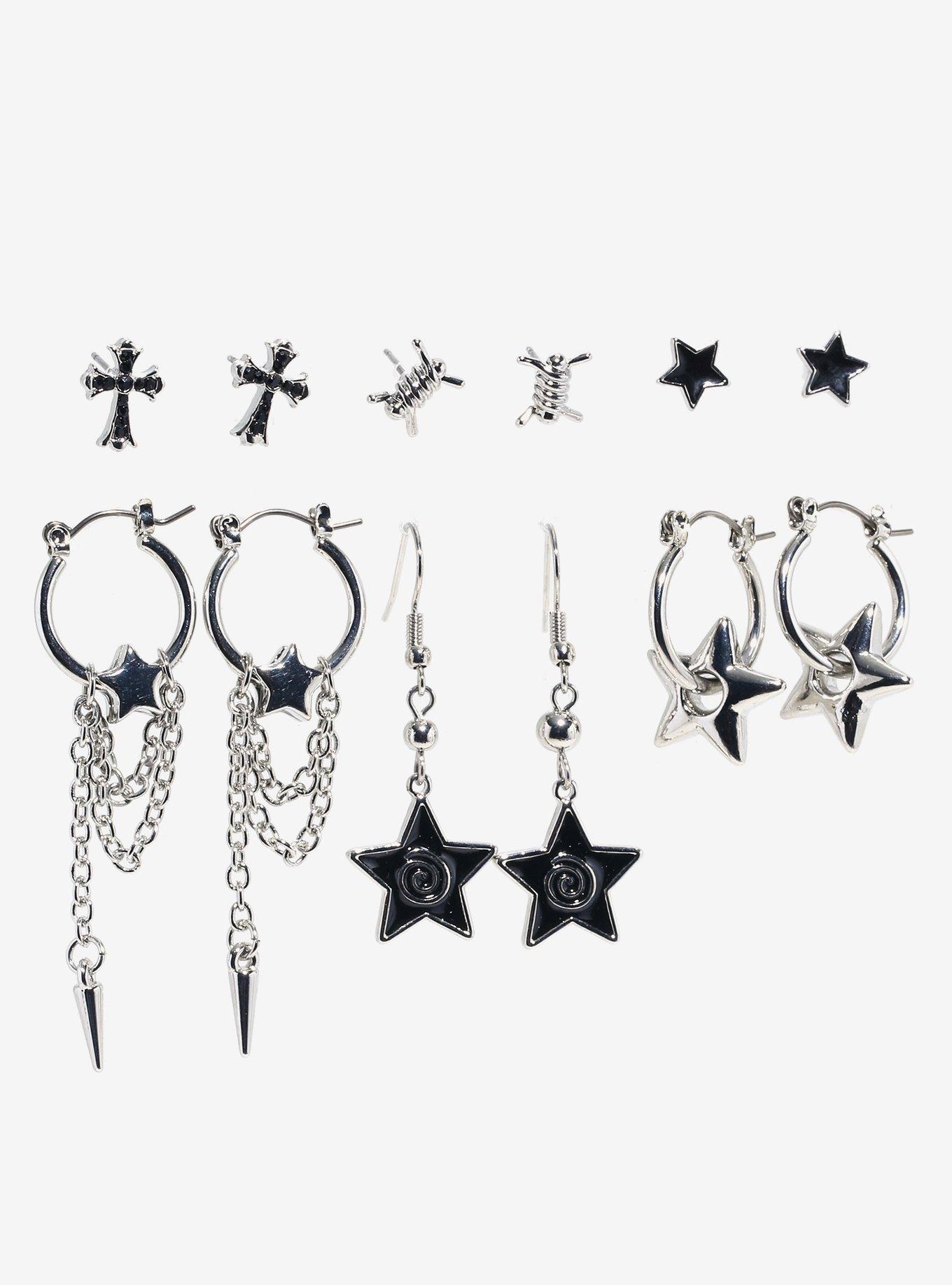 Spiral Star Spike Earring Set, , hi-res